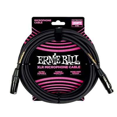 ERNIE BALL  Classic C&acirc;ble microphone XLR m&acirc;le/femelle 6&nbsp;m - noir
