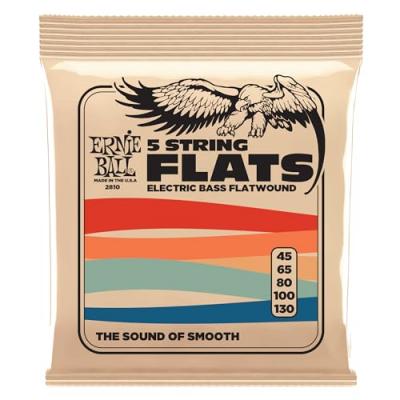 ERNIE BALL  Cordes &agrave; filet plat, pour basse &eacute;lectrique &agrave; 5 cordes, calibre 45-130