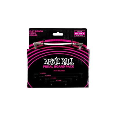 ERNIE BALL  Lot de c&acirc;bles de raccordement plats Ribbon, pour p&eacute;dalier, blanc