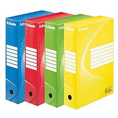 ESSELTE  Lot de 4 Bo&icirc;tes Archives 80 mm Couleur