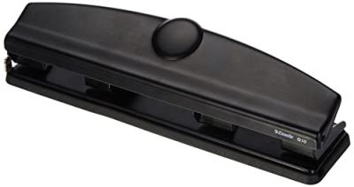 ESSELTE  Perforateur de bureau 4 trous en m&eacute;tal - 10 feuilles - Noir