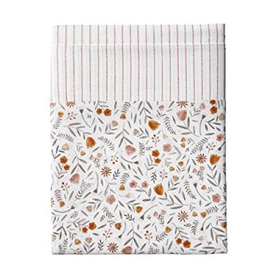 ESSIX  Honor&eacute; Drap Plat, Coton, Orange &Eacute;cureuil, 270 x 300 cm