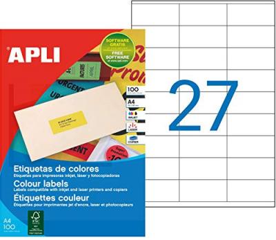 AGIPA  - Etiquette 31x70mm Rouge Fluo - Boite De 2700