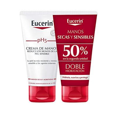 EUCERIN &reg; Cr&egrave;me pour les mains peau sensible 2x75ml