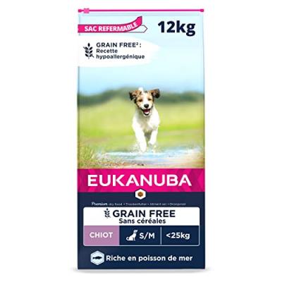 EUKANUBA  Grain Free Puppy Small / Medium Breed avec du saumon - 12 kg