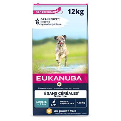 EUKANUBA  Grain Free Adult Small/medium Breed Chicken 12kg Dog Food