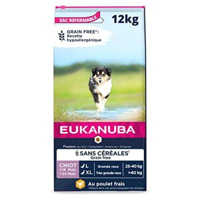 EUKANUBA  Grain Free Puppy Large Breed au poulet - lot % : 2 x 12 kg