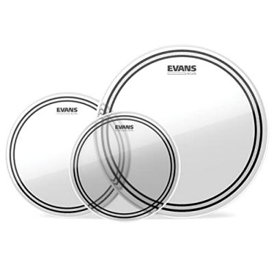 EVANS  ETP-EC2SCLR-R Rock Packs de Peaux de toms EC2 10""/12""/16"" Transparent