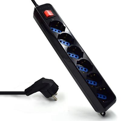 EWENT Eminent Ew3924 Schuko 6 Plug Power Strip Cable On/off Noir