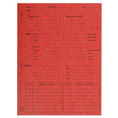 EXACOMPTA Chemises de dossiers de suivi de proc&eacute;dure couleur rouge - Paquet de 25