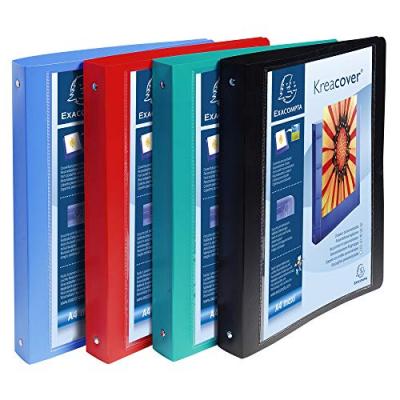 EXACOMPTA  Classeur Personnalisable Kreacover Polypropyl&egrave;ne 4 Anneaux 30mm A4+,Coloris Assortis