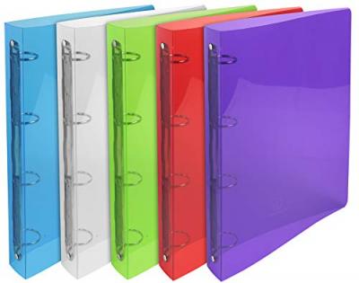 EXACOMPTA Set 20 Classeurs 4 Anneaux 30mm Pp Crystal A4 Maxi Assorties