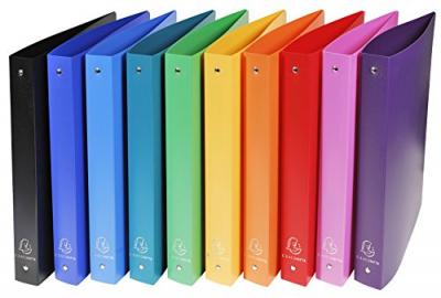 EXACOMPTA Set 20 Classeurs 4 Anneaux 30 Mm Pp Opaque Assortis A4 Maxi