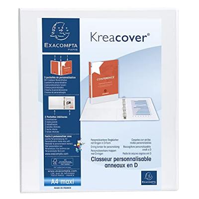 EXACOMPTA Classeur 2 anneaux en d 25mm remborde 3 pochettes exterieures krea cover - a4 maxi  51826e