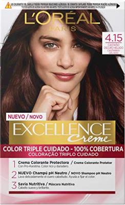 L OREAL MAKE UP Excellence creme tinte #4.15-casta&ntilde;o oscuro helado
