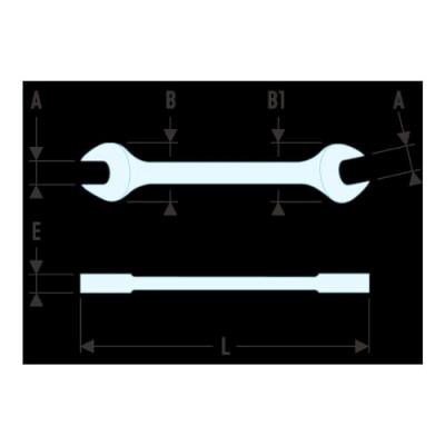 FACOM  - Cl&eacute; Fourche Double Acier Chrom&eacute; 36 X 41 Mm
