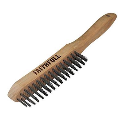 FAITHFULL  Brosse m&eacute;tallique pour barbecue avec manche en bois