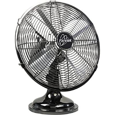 FARELEK Ventilateur de table, Utah chrom&eacute; 35 W, D30 cm