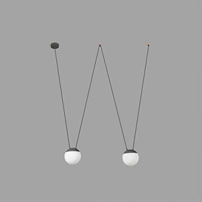 FARO BARCELONA Faro Mine 28376-2l - Plafonnier &Agrave; 2 Ampoules En Bois, Gris Fonc&eacute;, E27