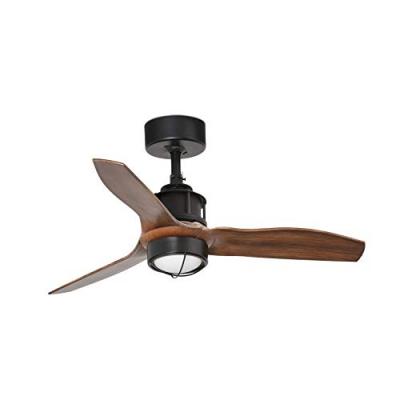 FARO BARCELONA Faro JUST - LED Noir, Ventilateur de Plafond en Bois 81cm, 3000K