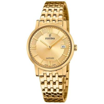 FESTINA Montre  Swiss Made F20021/2 Champagne, Bracelet En Acier, Femme