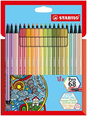 STABILO  Feutre de coloriage Pen 68, &eacute;tui carton de 18