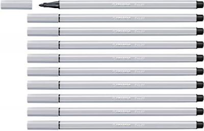 STABILO Feutre dessin -  Pen 68 - Lot x 10 feutres de coloriage pointe moyenne - Gris clair (68/94)