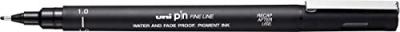 UNIBALL Uni-ball Stylo UNI PIN pointe calibr&eacute;e 1 mm Noir - Lot de 7