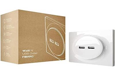 FIBARO  Walli N USB Outlet / Double Prise Murale USB, FGWU-021