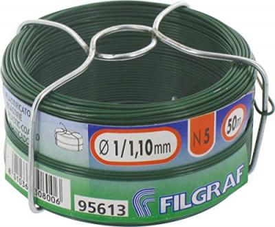 FILGRAF  Fil attache - plastifi&eacute; vert - 0,7 mm - bobine 50 m