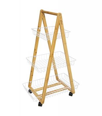 Desserte de Cuisine 3 Niveaux ""Modern"" 88cm Blanc