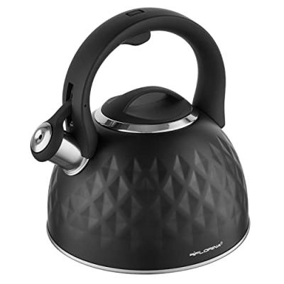  Bouilloire &agrave; Induction Th&eacute;i&egrave;re Sifflet 2,5L Acier Inox., Design Moderne,, Diamond, , Noir