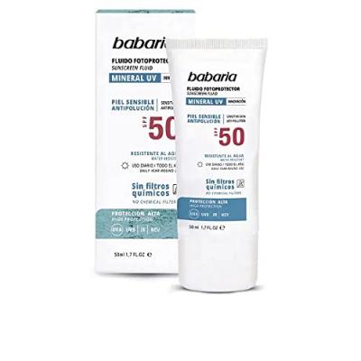 Babaria Solaire Cr&egrave;me Solaire Visage Fluide Min&eacute;ral SPF50 50 ml