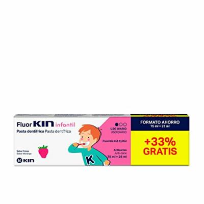 KIN FLUOR INFANTIL pasta dent&iacute;frica #fresa 75 + 25 ml