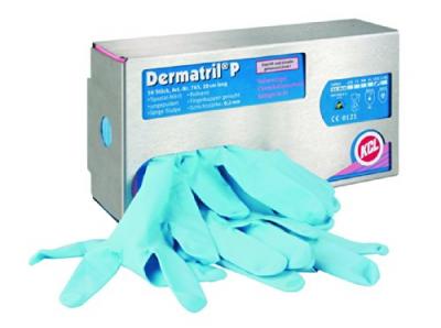 HONEYWELL  Gant jetable Dermatril P 743 taille 7 bleu nitrile EN 374, EN 455 cat&eacute;gorie EPI III