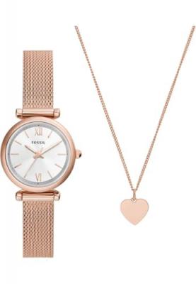 FOSSIL Montre femme  ES5314SET - Bracelet Acier Dor&eacute; rose