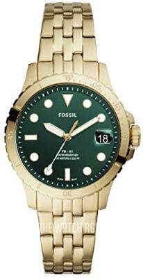 FOSSIL  Women Montre Fb-01 &Agrave; Trois Aiguilles Avec Date En Acier Inoxydable Dor&eacute; Vert - One size