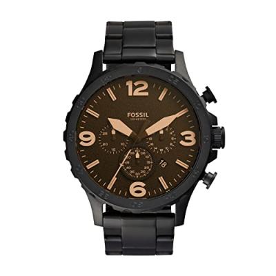 FOSSIL Montre homme  NATE JR1356. Noir. Quartz. Ana