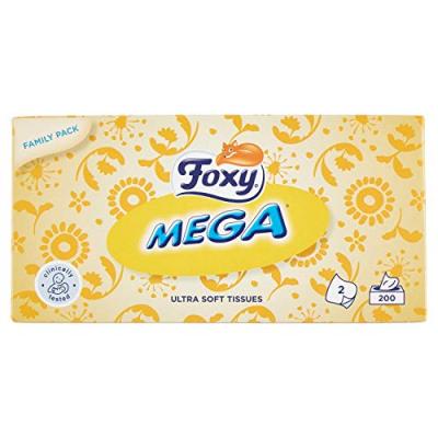 FOXY  Lingettes nettoyantes pour le visage Mega Soft 200 unit&eacute;s