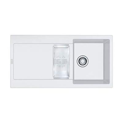 FRANKE Evier &agrave; encastrer 1 bac et demi  Maris Fragranit avec vidage manuel Blanc artic