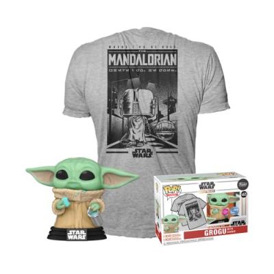 FUNKO Figurine  Pop! & Tee: Mando- Grogu w/cookie- L