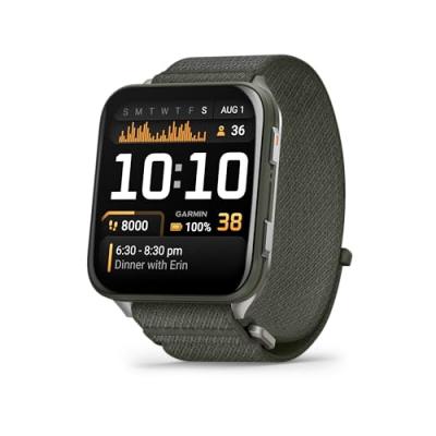 GARMIN Montre connect&eacute;e  Venu&reg; X1 Vert mousse avec bracelet nylon ComfortFit Vert mousse 