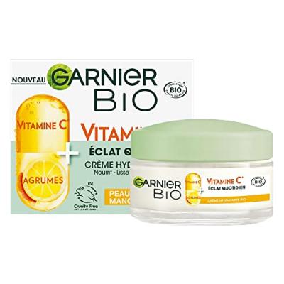 GARNIER Cr&egrave;me Visage Hydratante Bio Hydratante Vitamine C  - Le Pot De 50ml