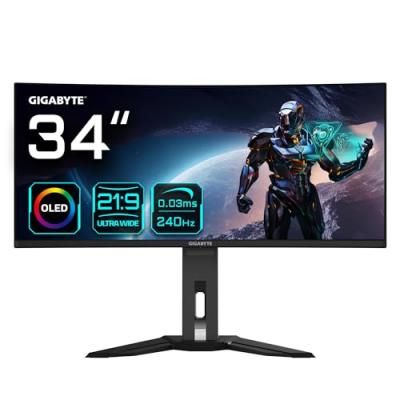 GIGABYTE  Moniteur De Jeu Courb&eacute; Oled Wqhd Mo34wqc2 De 34" - 3440x1440