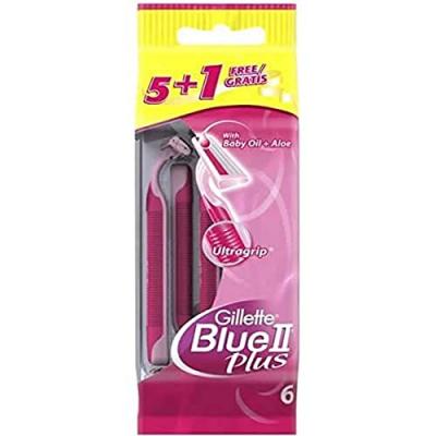 GILLETTE Lames d'&eacute;pilation jetables VENUS BLUE II PLUS 6 u