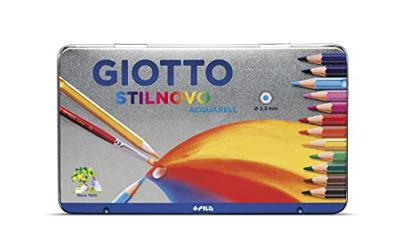 OMYACOLOR GIOTTO Stilnovo Acquarell - Bo&icirc;te m&eacute;tal 12 crayons de couleur