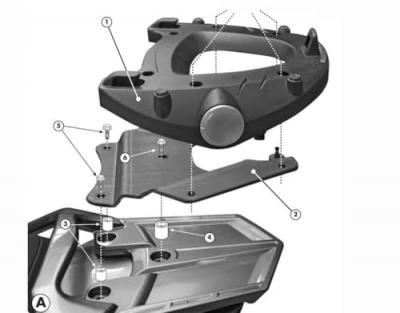 GIVI  E228M Topcase Plaque de Support pour Coffre Monolock Noir 40