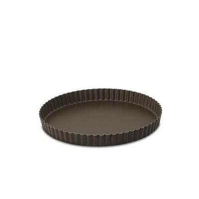 GOBEL  226322 Moule &agrave; Tarte Rond Cannel&eacute; Anti-Adh&eacute;rent Fond Fixe 22 cm