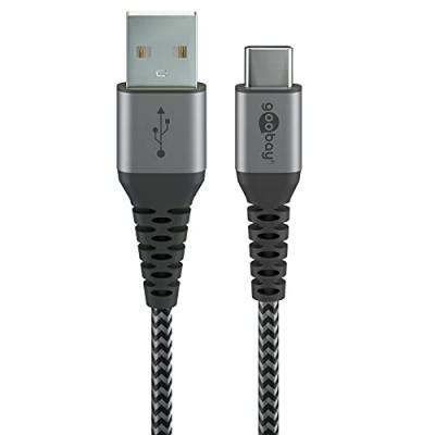 GOOBAY  DAT C&acirc;ble textile USB-C vers USB-A 1,0 m