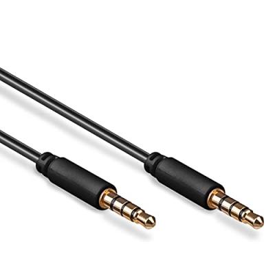 WENTRONIC ELECTRONIC COMPONENTS HANDELS Goobay 63828 C&acirc;ble de Connexion Audio AUX, 3.5 mm St&eacute;r&eacute;o, 4 P&ocirc;les, Slim, CU, 1.5 m Longueur de C&acirc;ble
